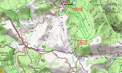 Carte d'aprés les données IGN sur Géoportail